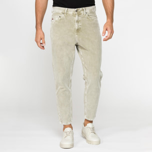 PANTALONE 5 TASCHE IN VELLUTO EFFETTO ACID WASH