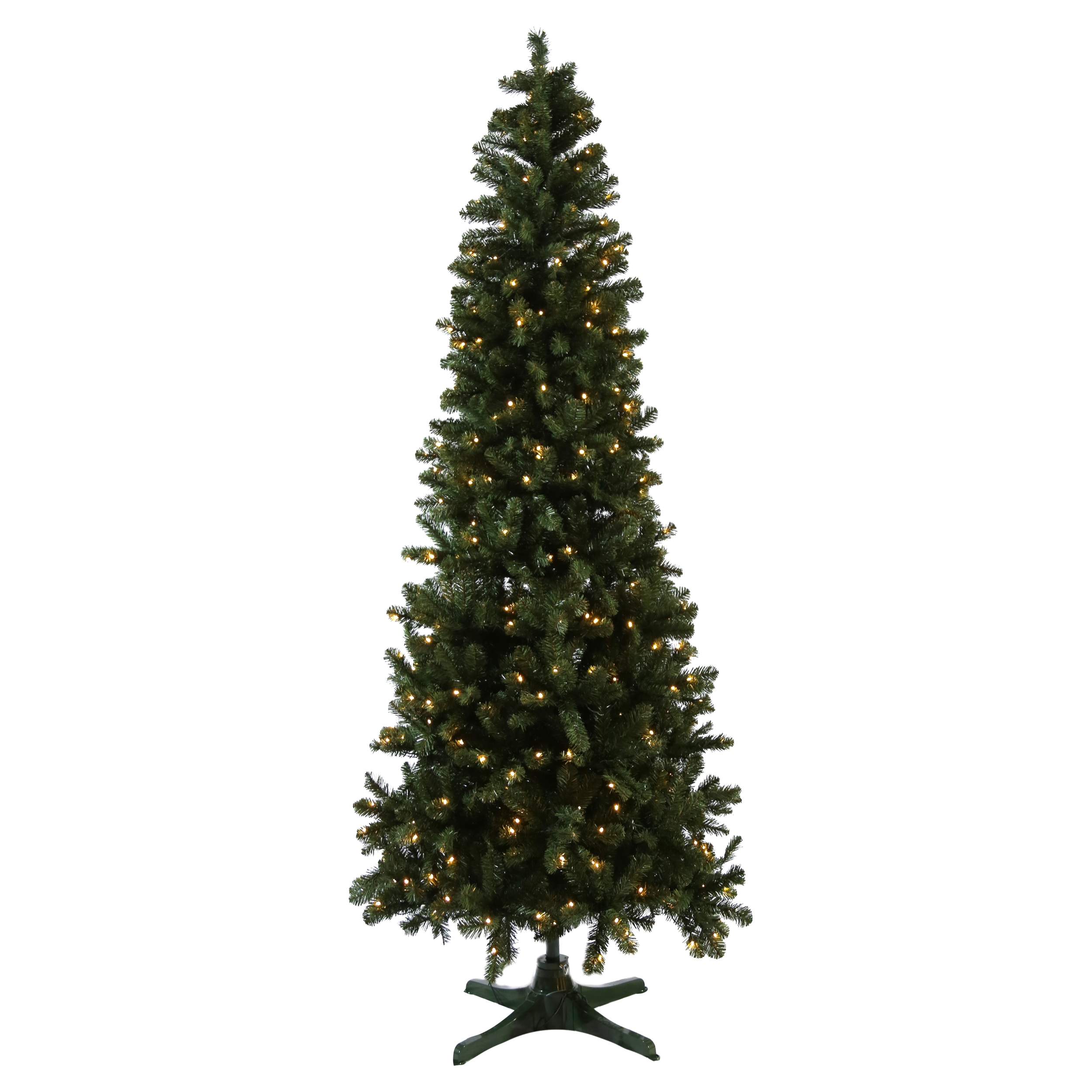 Albero Di Natale Slim "Kentucky" Con 350 Led Integrati  - Altezza 240cm - Albero Realistico in PVC - Extra Folto con 1408 Rami