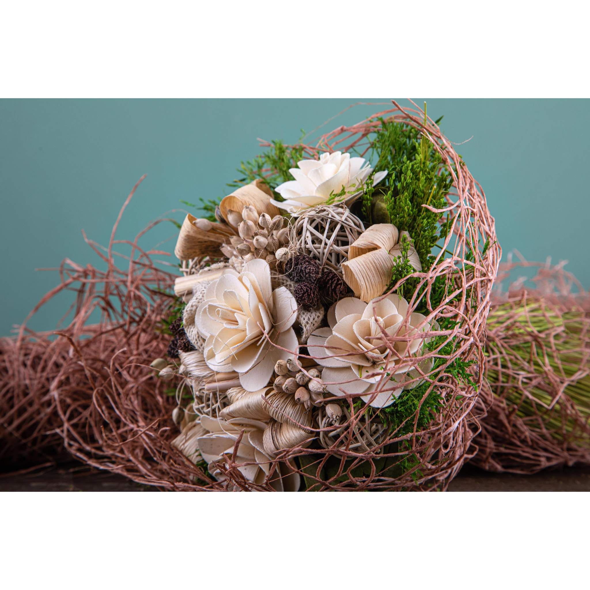 Sfera con pigne e neve - Pezzi 1 - D 29 cm - Bianchi Dino - Decorazioni Varie -