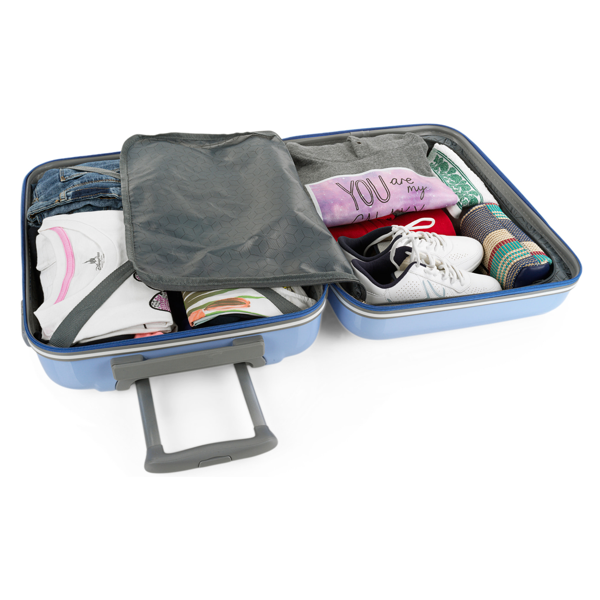 Juego De Maletas Pc Itaca Base Azul Azul Arcoiris