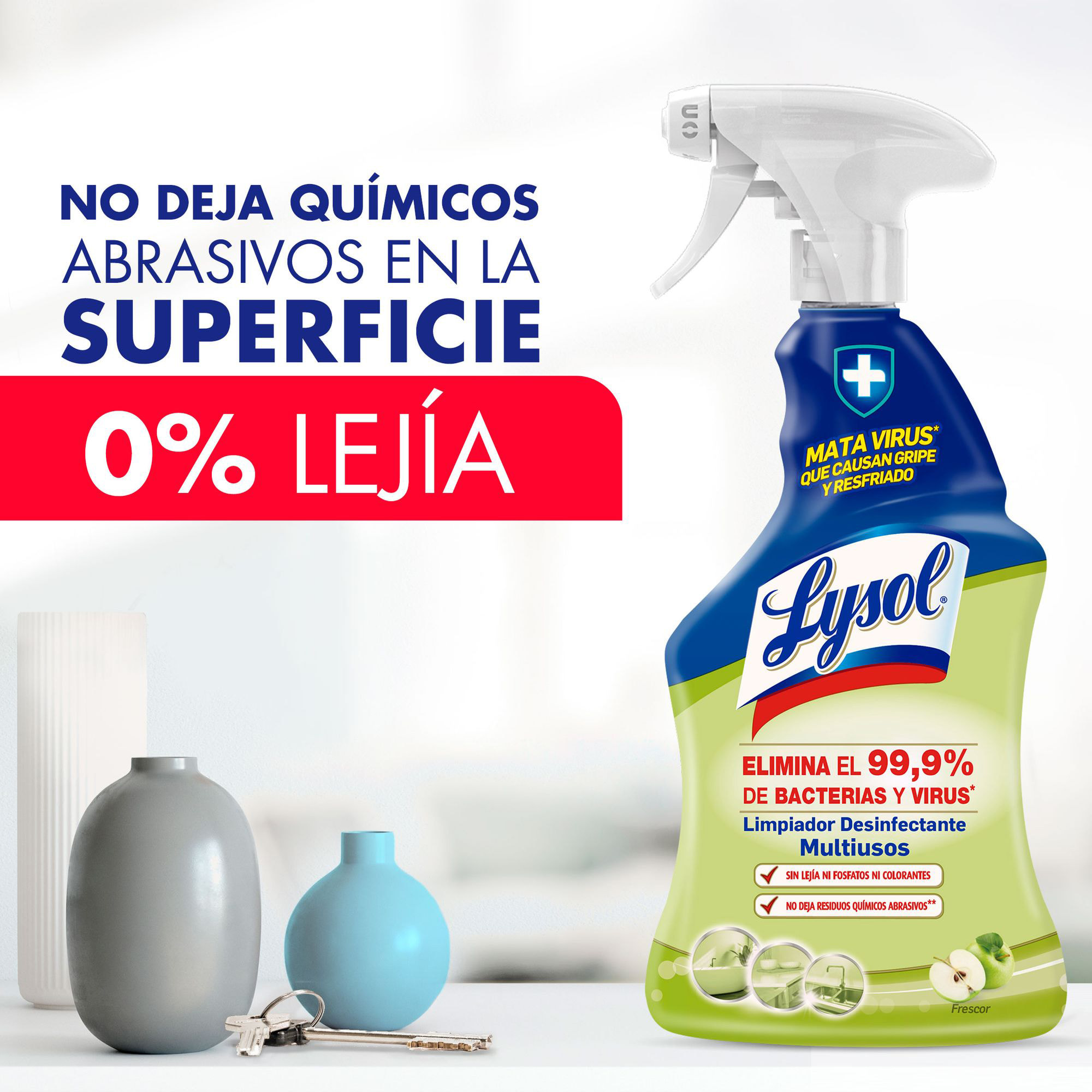 PACK 3x SPRAYS DESINFECTANTES LYSOL 750ML (MULTIUSOS, COCINA, BAÑO)