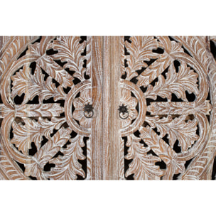 Armario de Madera de Teca 100 Cm Estilo Boho Tallado