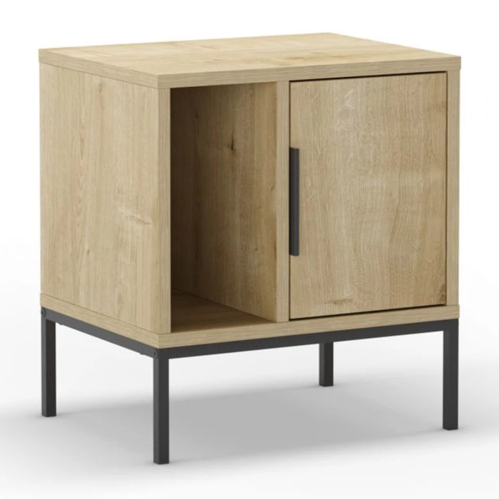 Mesita de noche Brik Roble Negro