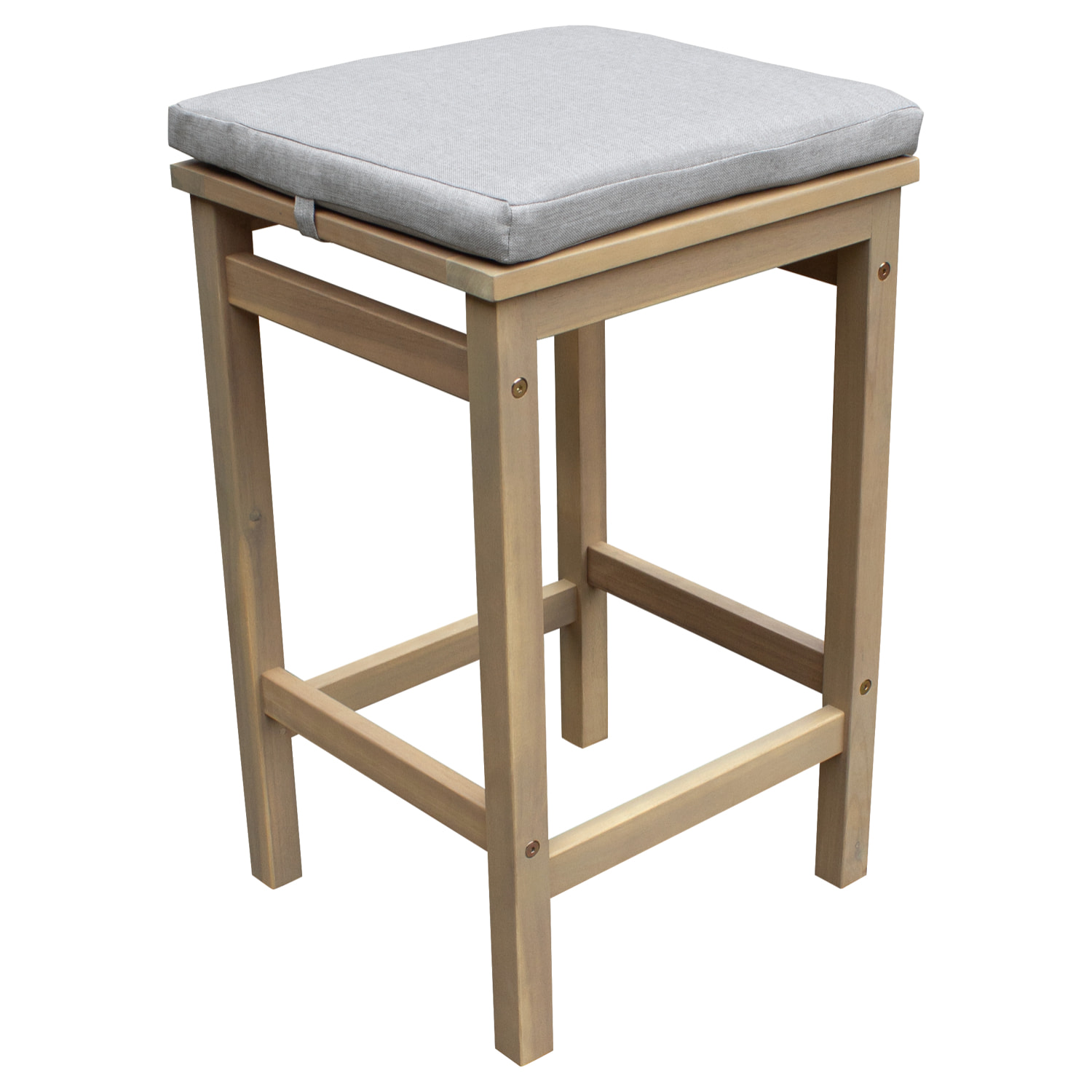 Mange debout ARUBA en acacia 4 places - coussins sable