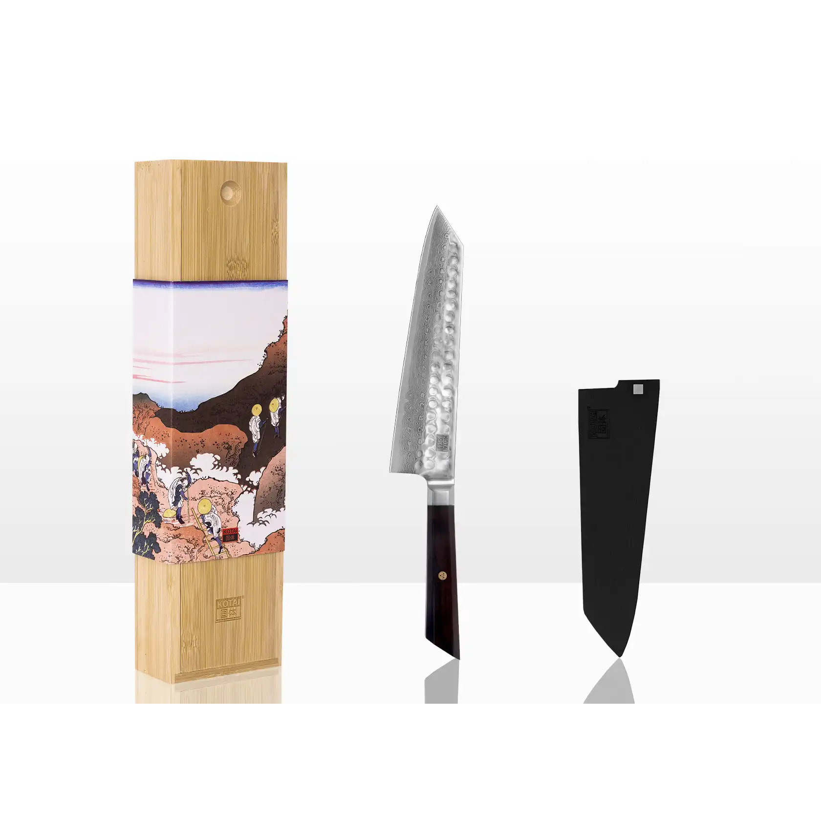 Cuchillo cocinero martillado "Kiritsuke" - 210mm - Colección Bunka Damascus