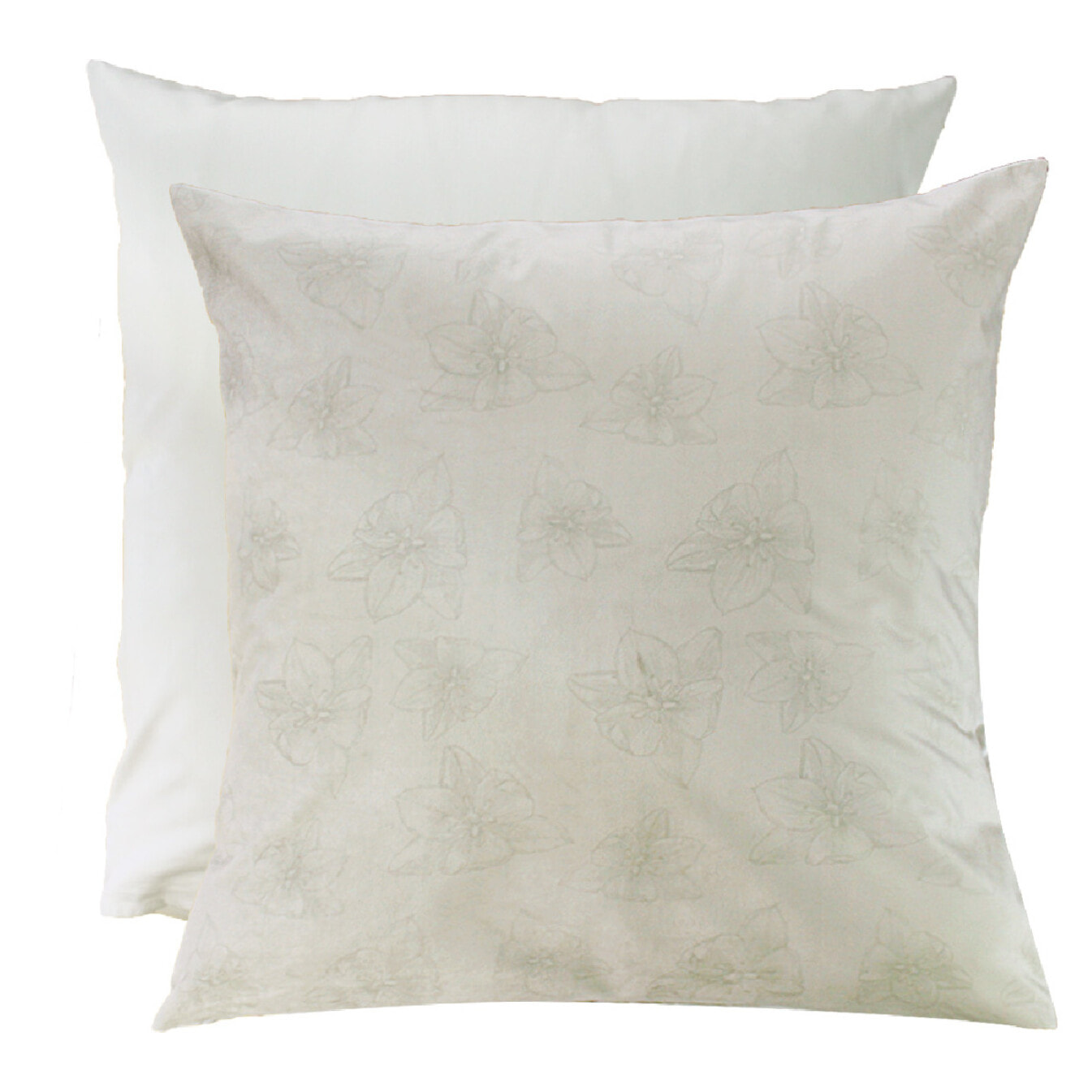 Taie d'oreiller coton & autres fibres imprimé gris Ete indien gris