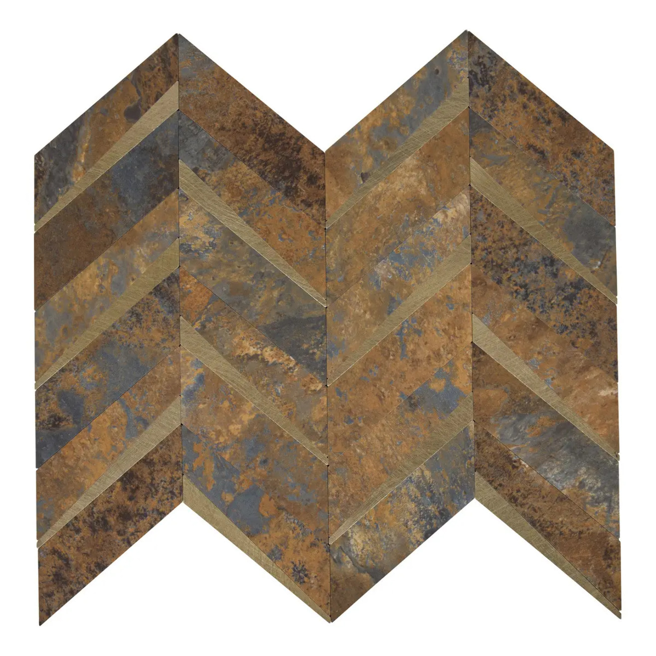 Lot de 2 stickers muraux Mina 31x31cm chevrons marrons