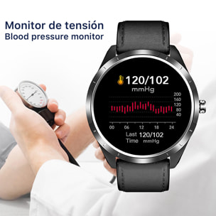 Smartwatch X3 con monitor de tensión y O2 en sangre. Incluye banda para pecho. Informe VFC y ECG 24 horas.