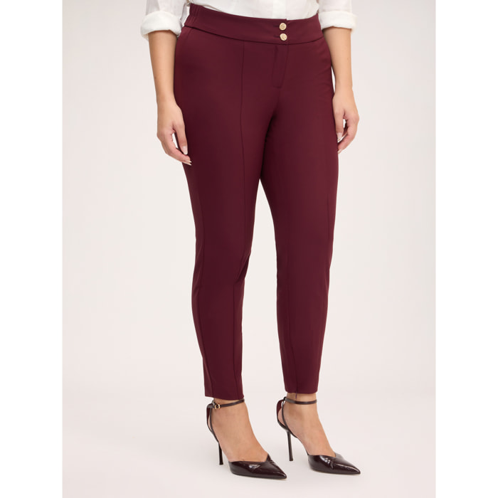 Fiorella Rubino - Pantaloni skinny con zip al fondo - Bordeaux