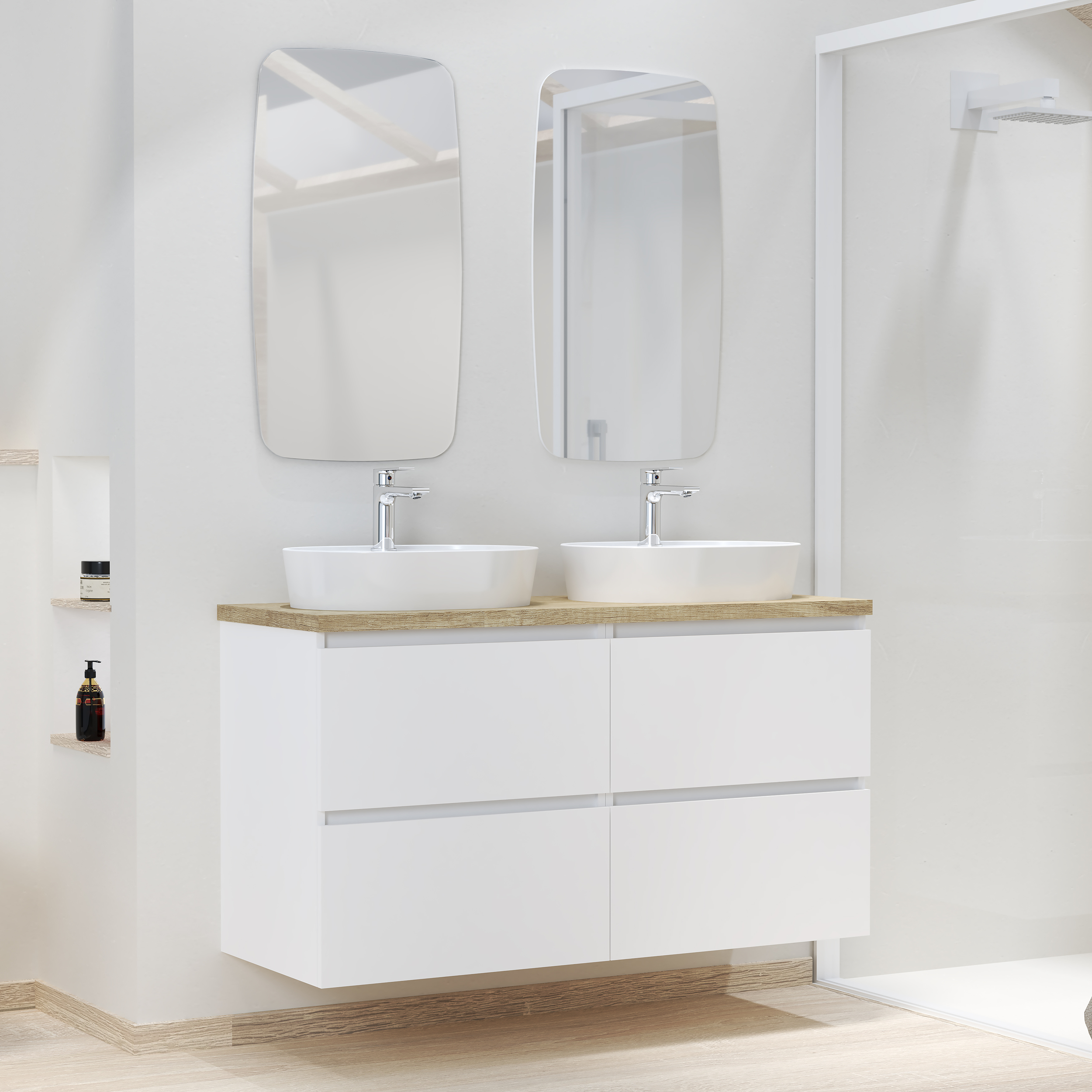 Conjunto mueble de baño NORDIK Alday, 120cm, Blanco Mate