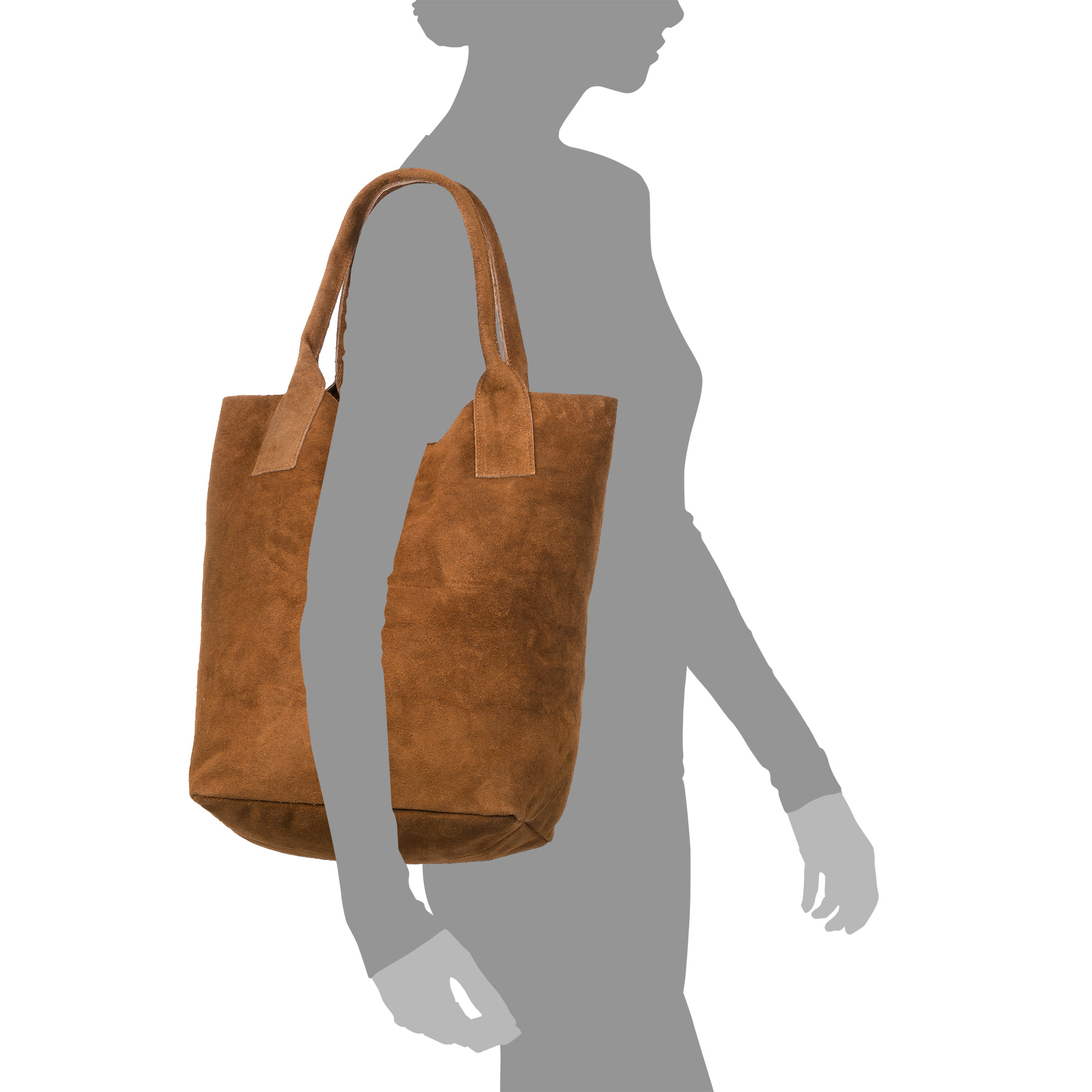 Chiusi Bolso Shopper Mujer.Piel auténtica Gamuza