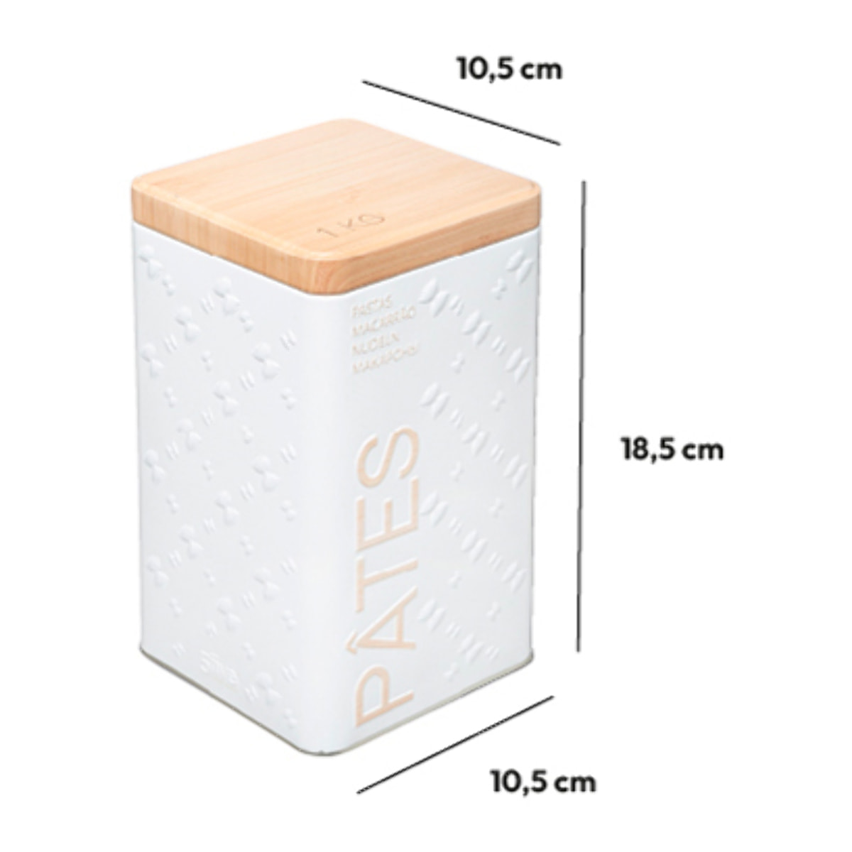 Boîte à pâtes 1kg Blanc Scandi Nature