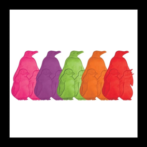 Lot de 5 Stickers figurines antidérapantes de douche ou baignoire Caoutchouc Pinguoins 9,2x15cm Multicolor MSV