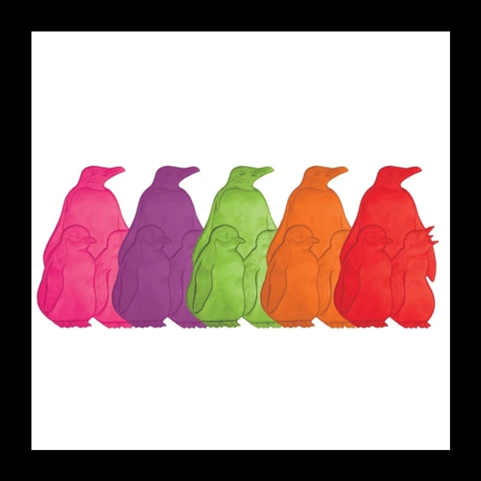 Lot de 5 Stickers figurines antidérapantes de douche ou baignoire Caoutchouc Pinguoins 9,2x15cm Multicolor MSV