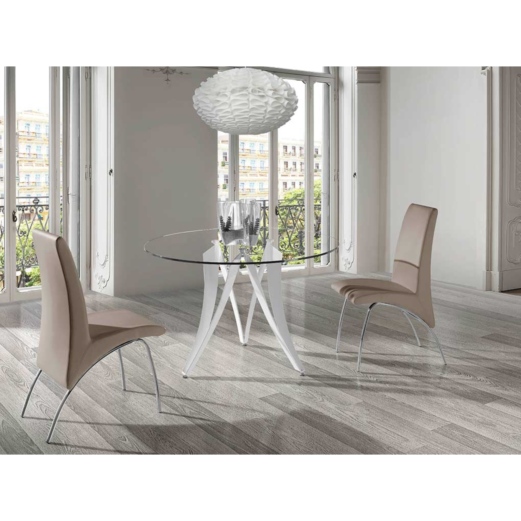 Mesa circular – Diseño en cristal