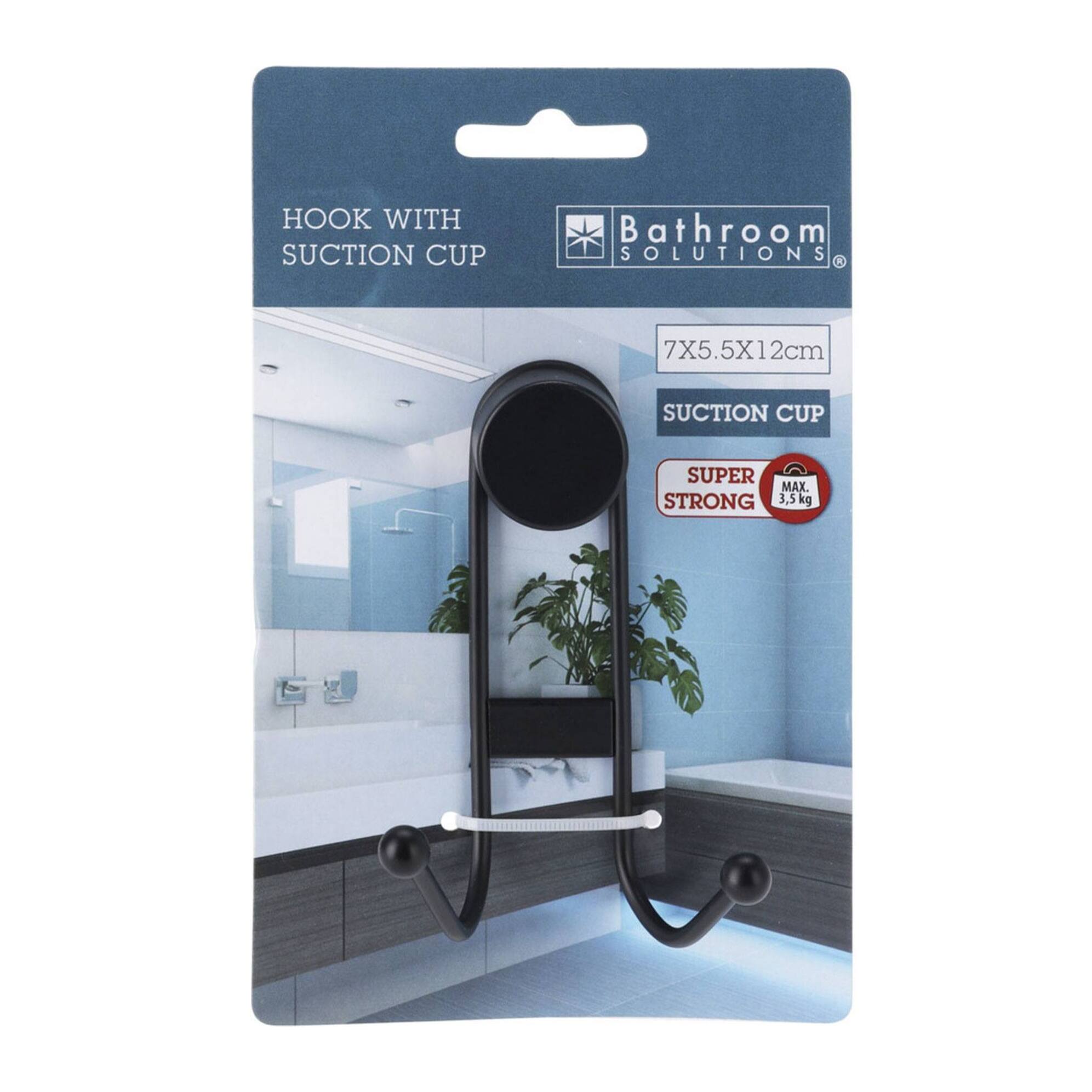 Well home gancho de hierro con abs y tapa de succión color negro