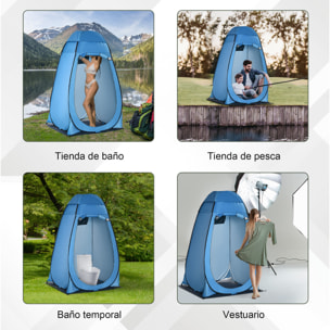 Tienda de Ducha Instantánea Tienda de Privacidad Portátil con 1 Gancho Bolsillo Bolsa de Transporte y UV 20+ para Baño Vestuario Cambiador Inodoro 126x124x189 cm Azul