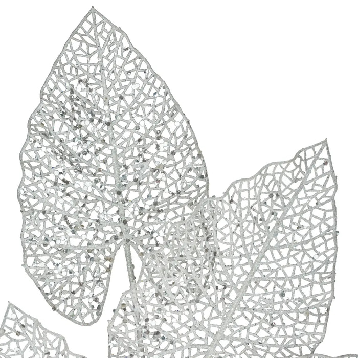 Branche 5 Feuilles Blanc Ajourées