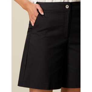 Oltre - Bermuda in gabardine misto cotone - Nero