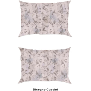 Completo Lenzuola SOFFIONE BEIGE 100% Cotone e Made in Italy floreale natura