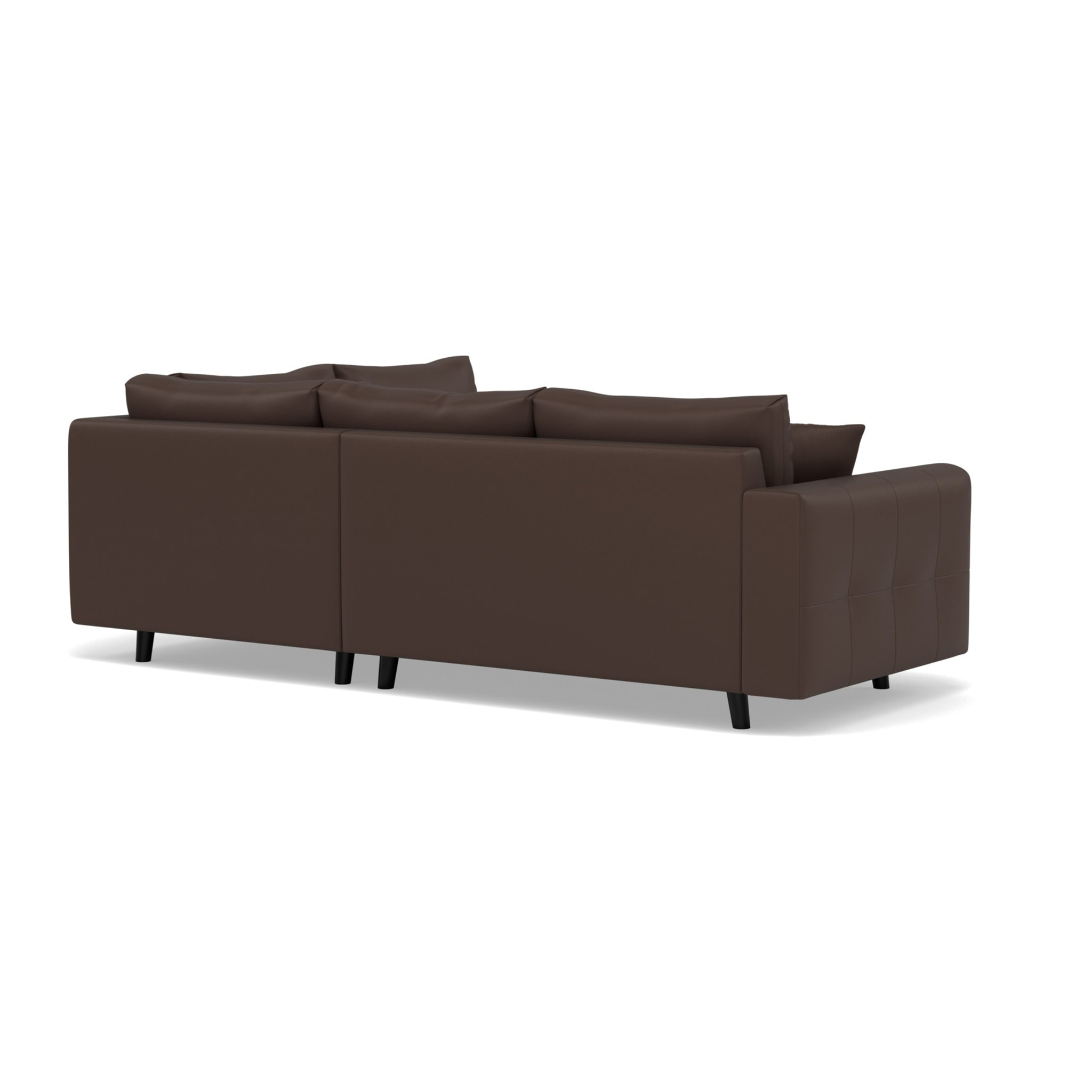 Rune - canapé d'angle droit 4 places en simili - Marron