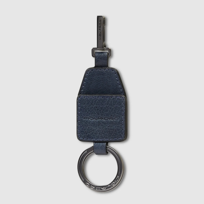 Piquadro Portachiavi divisibile in pelle con moschettone