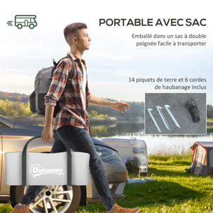 Tente de camping 3-4 pers. étanchéité 3000 mm chambre salon sac gris