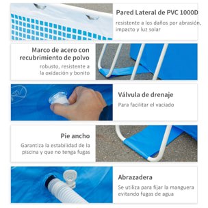 Piscina Desmontable Tubular 440x240x122 cm con Depuradora Cartucho 4.000L/H Azul