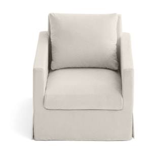 Serena - fauteuil déhoussable en tissu - Beige