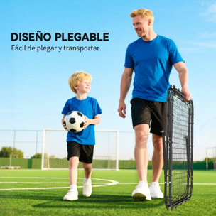 Red de Rebote Plegable de Doble Cara, Reboteador de Fútbol Ángulo Ajustable de 5 Niveles, con Tubo de Acero, Fácil de Instalar, Entrenamiento de Fútbol, Tenis, Béisbol, 100x95x90 cm, Negro