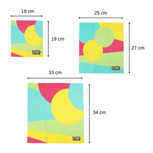 Lot de 3 wraps en cire d'abeille type film alimentaire Tasty Green