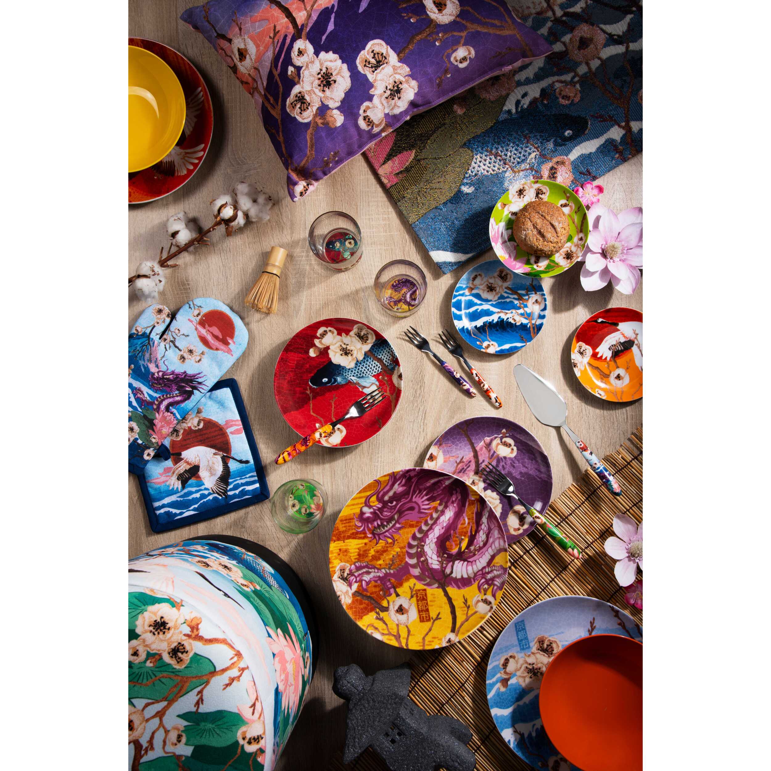 Tappetino antiscivolo Excelsa Fuji in poliestere e cotone 165x110x0,5 cm multicolore