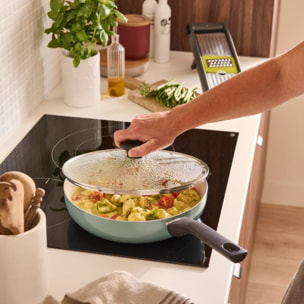 Sauteuse ESSENTIELB 28cm avec couvercle vert