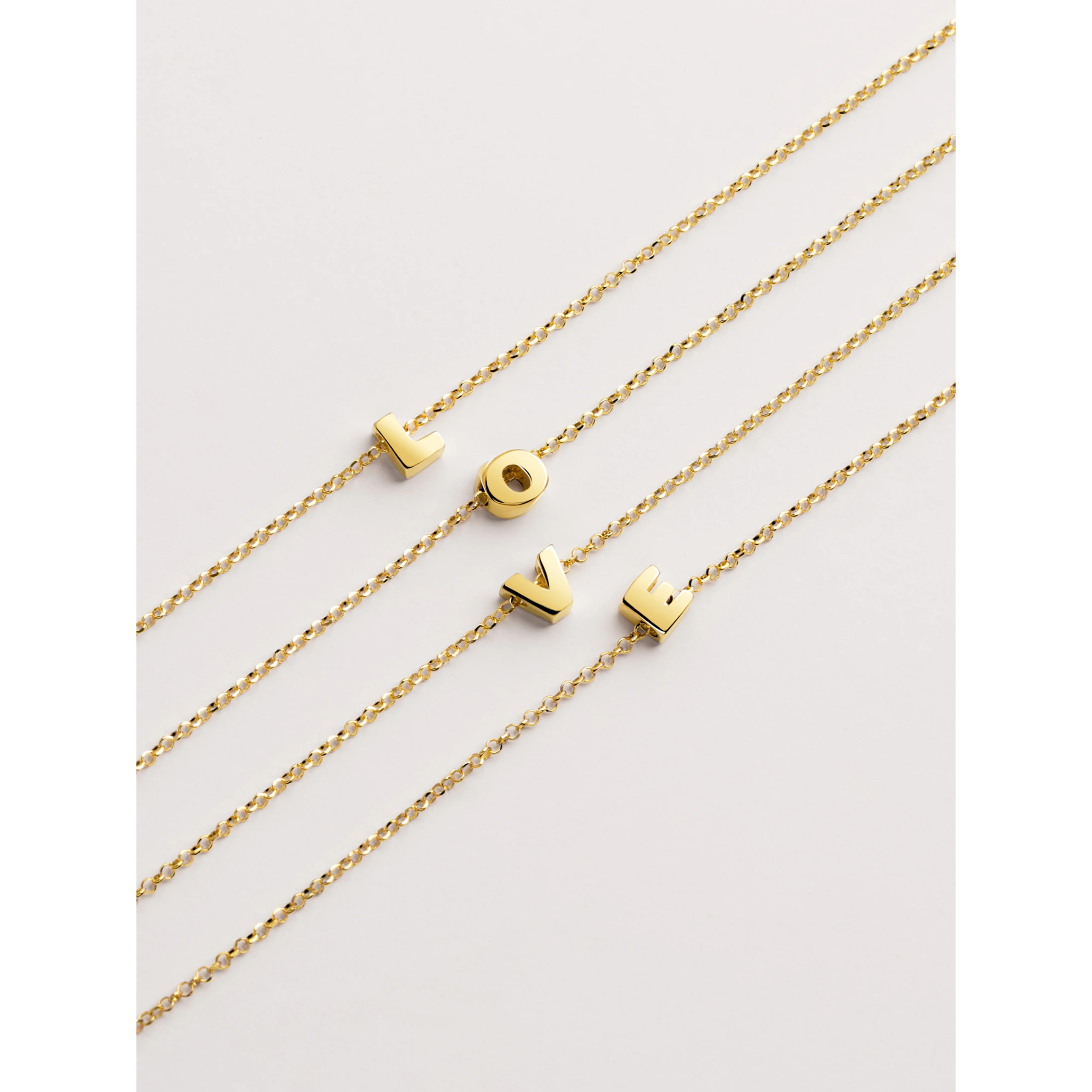 Collana Personalized Single Letter Argento Placcato Oro