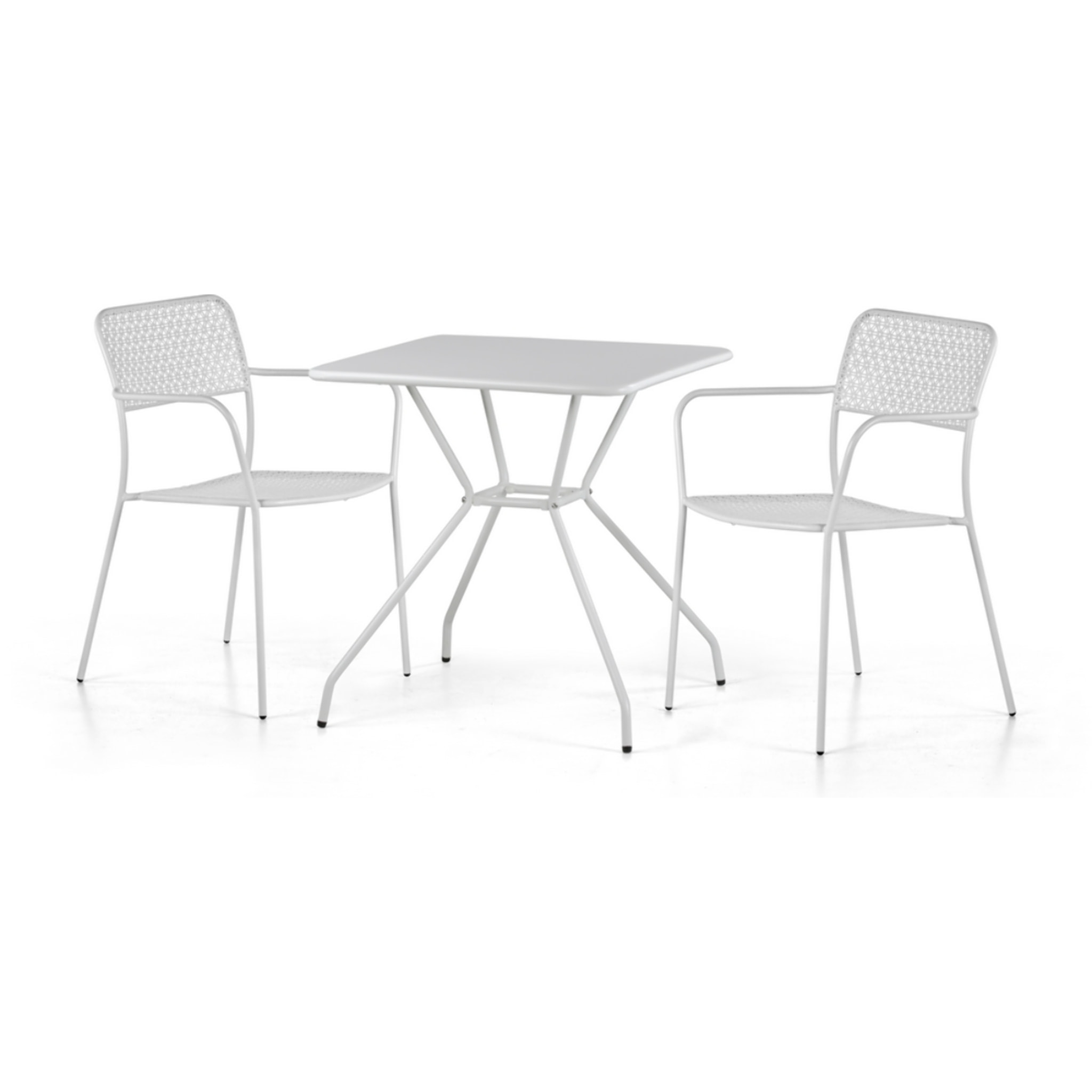 Tavolo quadrato 70x70 in acciaio da giardino, bianco