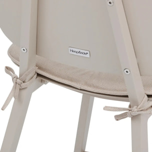 Lot de 2 chaises hautes de jardin "Terzano" argile & beige aluminium