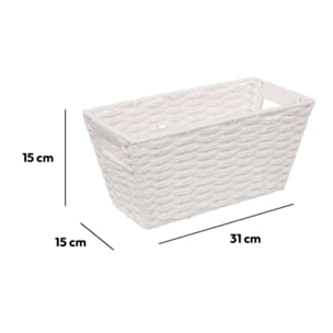 Panier vannerie 15x31cm Blanc Mix N' Modul
