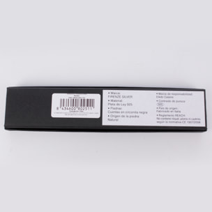 Cadena de Plata de Ley 925 con cuentas en circonita negra natural.