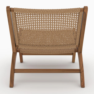 Fauteuil en bois de teck et tissage synthétique - Kilka