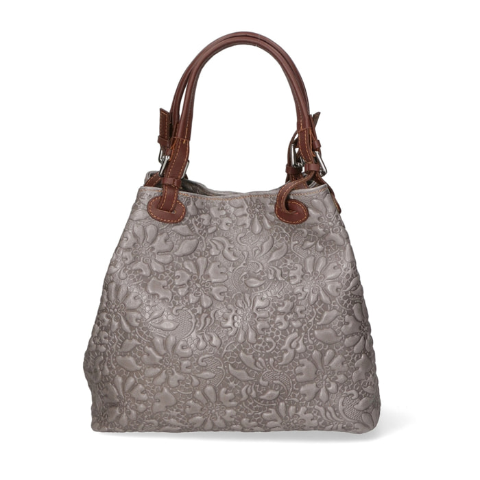 Borsa a mano da donna - Modello Elenia - Vera pelle - 33.0 x 29.0 x 16.0 cm