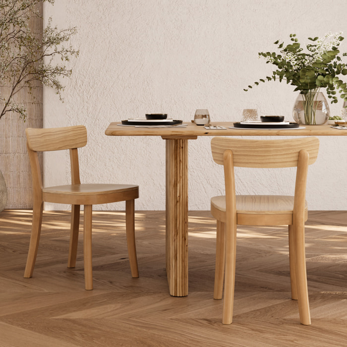 Lot de 2 chaises en bois clair - Keno