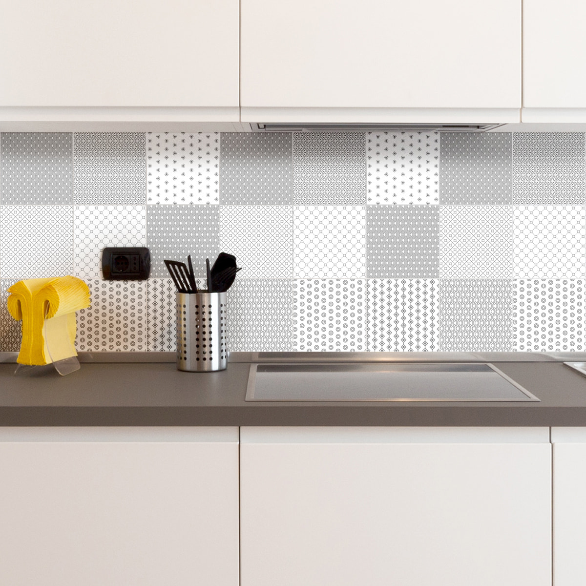 Stickers muraux - Sticker Mural Carrelage adhésif Cuisine Salle de Bain - 24 STICKERS CARREAUX DE CIMENT AZULEJOS PAOLO