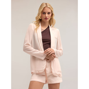 Motivi - Chaqueta desestructurada de georgette - Rosa