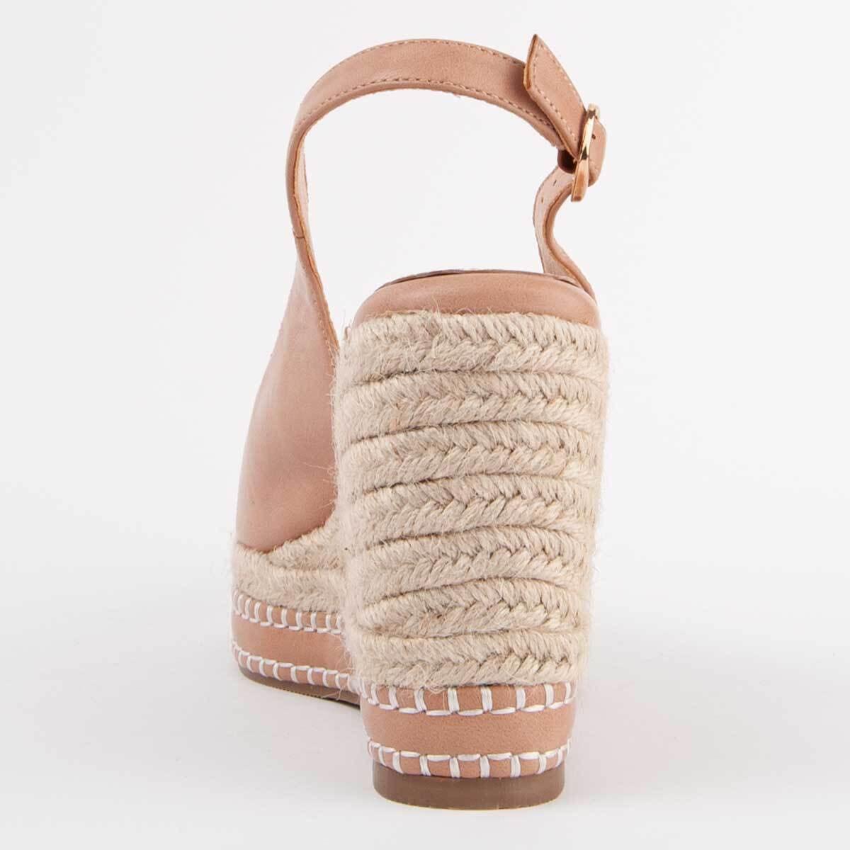 Sandalia De Cuña - Marron - Altura: 9 Cm