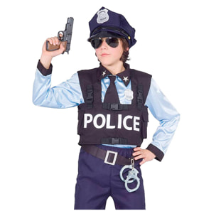 Poliziotto Special Police Costume Carnevale Travestimento Blu Bambino Ciao