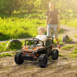 Buggy électrique enfant UTV - quad électrique enfant - 12V, 2 moteurs, 6Km/h max. - télécommande - nombreux effets - noir marron