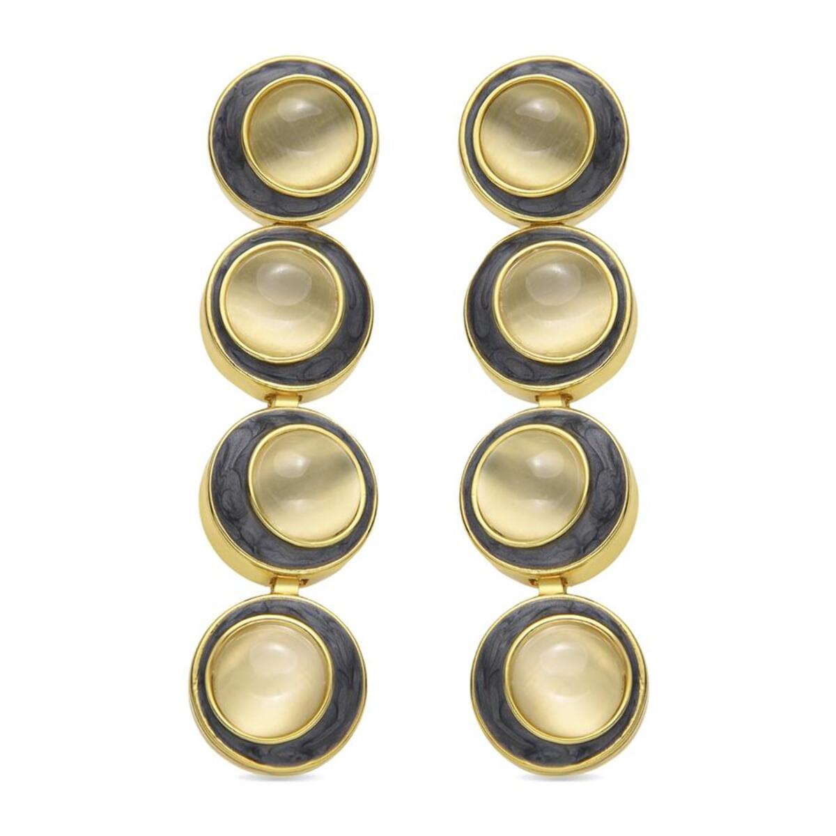 Pendientes con Ojo de Gato acabado oro 18k
