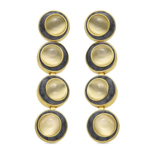 Pendientes con Ojo de Gato acabado oro 18k