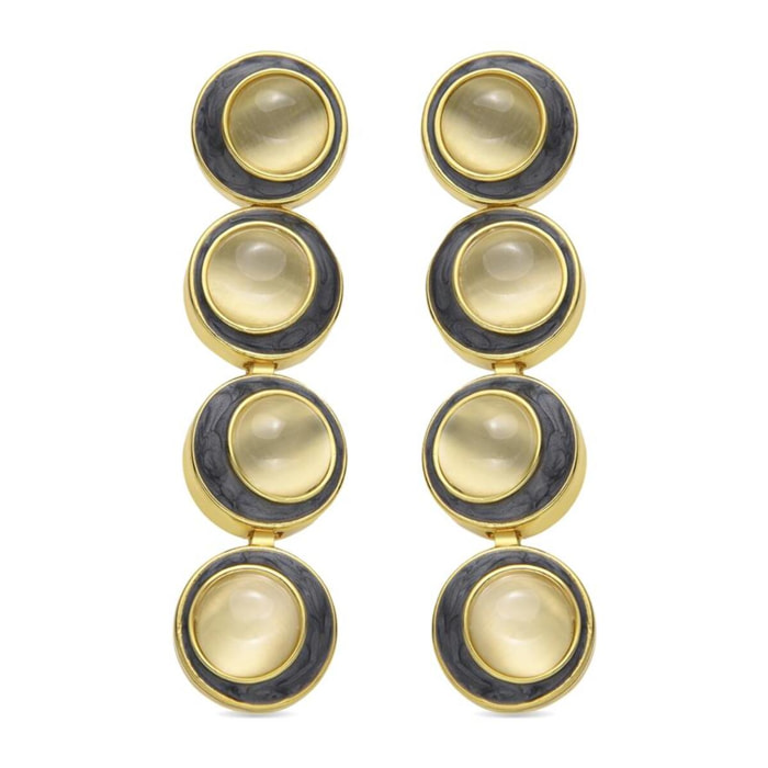 Pendientes con Ojo de Gato acabado oro 18k