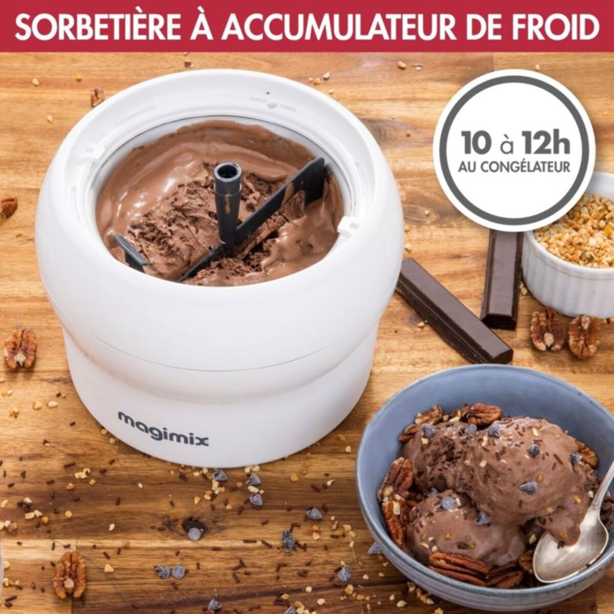 Sorbetière MAGIMIX GLACIER 1.5L 11669 ROUGE